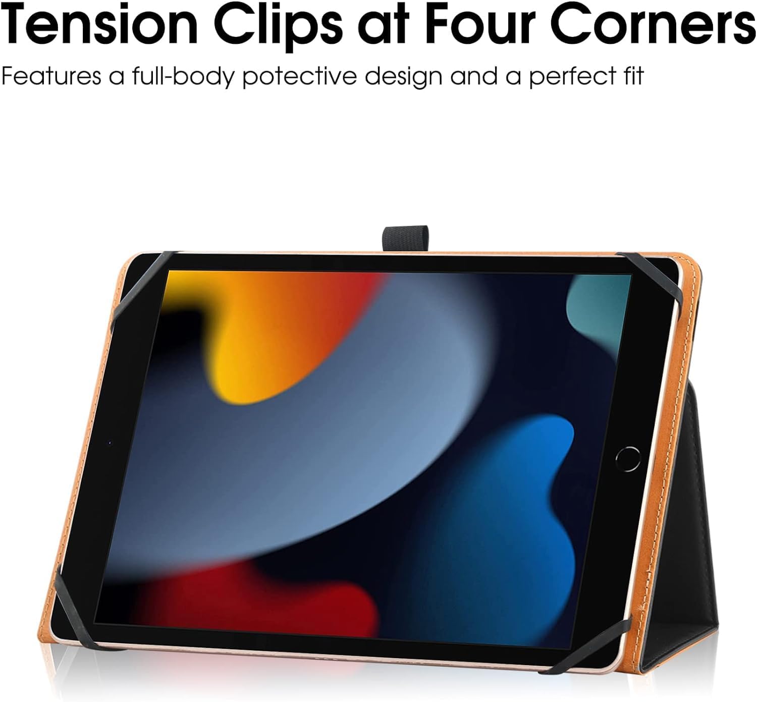 Funda universal para tablet con pantalla táctil de 9 pulgadas y 10 pulgadas, funda protectora para 10.1 pulgadas con banda de silicona de fijación
