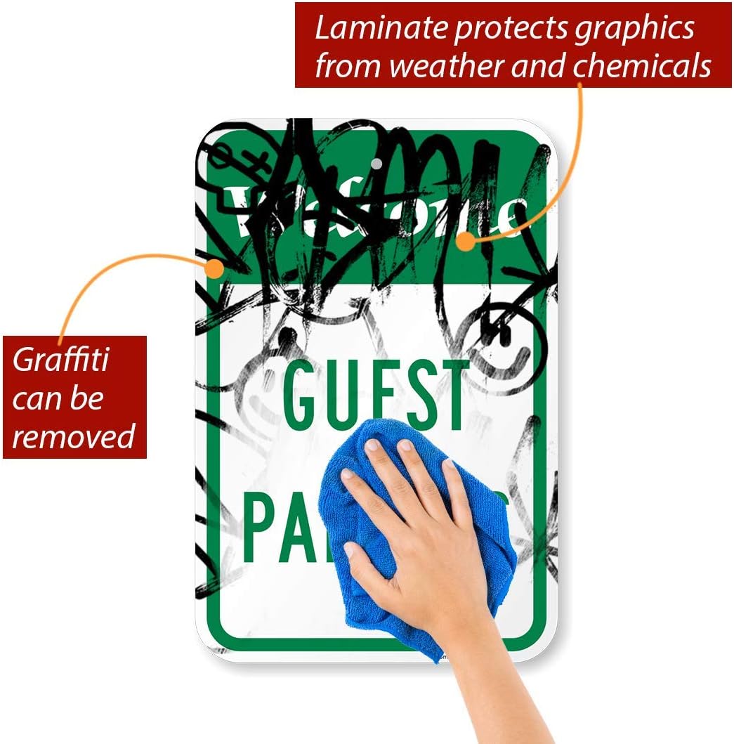 SmartSign Letrero “Welcome – Guest Parking”  Aluminio de 12 x 18 pulgadas