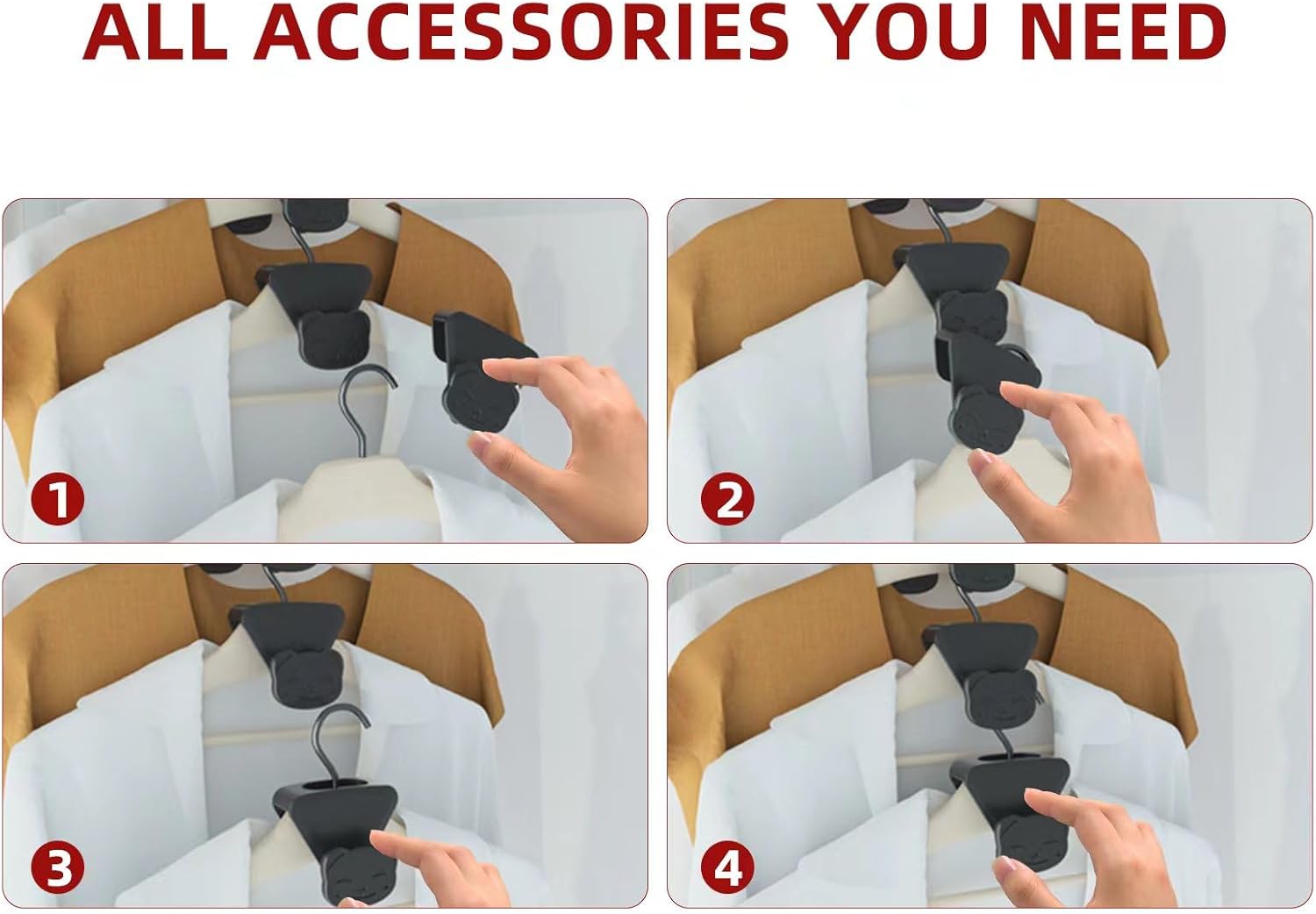 30 perchas que ahorran espacio, ahorran espacio en forma de oso con triángulos para perchas, colgador de ropa de plástico para organizador y