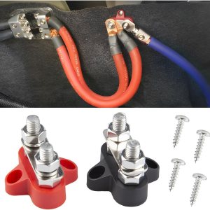 Bloque de conexiones de batería, poste de conexión de batería aislado de 516 pulgadas y poste de conexión de batería de tierra, M8 Bloque de Bloque de conexiones de batería, poste de conexión de batería aislado de 516 pulgadas y poste de conexión de batería de tierra, M8 Bloque de