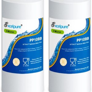 EXCELPURE Filtro de agua para sedimentos para toda la casa de 10 x 4.5 pulgadas (5 micrones), compatible con Culligan RFC-BBSA, WFHD13001B, GXWH35F, EXCELPURE Filtro de agua para sedimentos para toda la casa de 10 x 4.5 pulgadas (5 micrones), compatible con Culligan RFC-BBSA, WFHD13001B, GXWH35F,