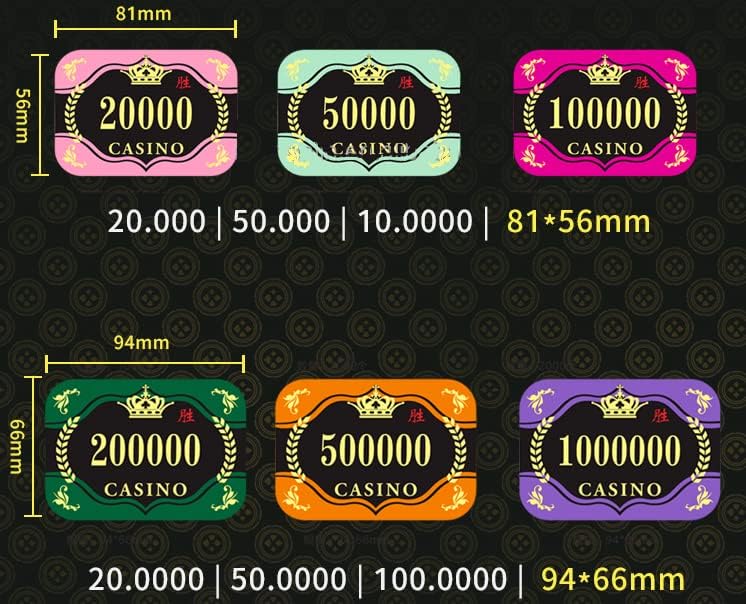 Fichas de póquer rectangulares denominadas acrílicas Jetons – 5 piezas (500,000 naranja)