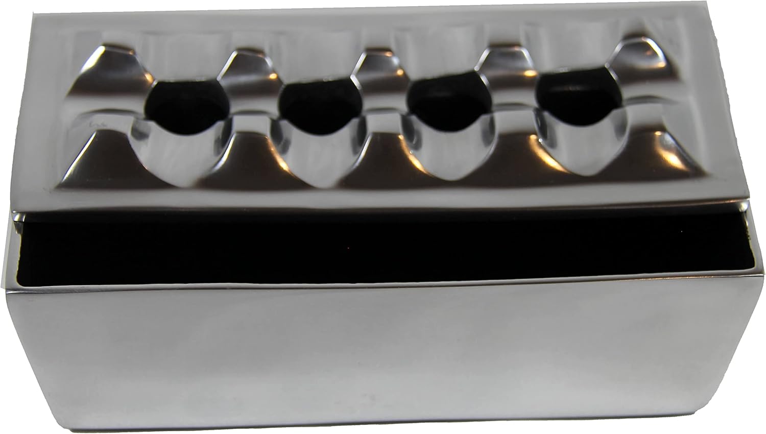 Cenicero de cigarros hecho de metal de aluminio  cenicero resistente al viento para puros a cigarrillos, diseño de 4 agujeros, resistente al viento