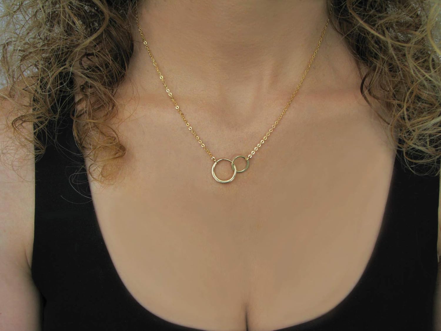 Bereavement Gifts for Loss of Father, Memorial Gifts, 2 Interlocking Circles Necklace with Meaningful Message
