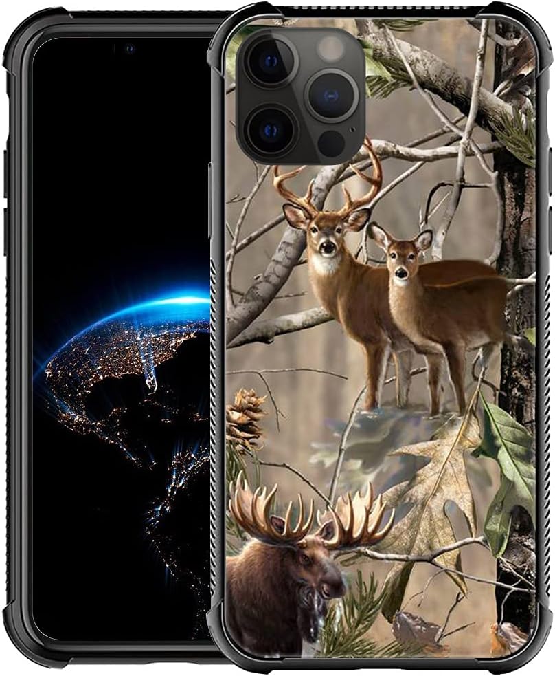 DAIZAG Funda compatible con iPhone 13, funda de protección contra caídas de ciervos de camuflaje para iPhone 13, diseño de bordes de TPU suave para