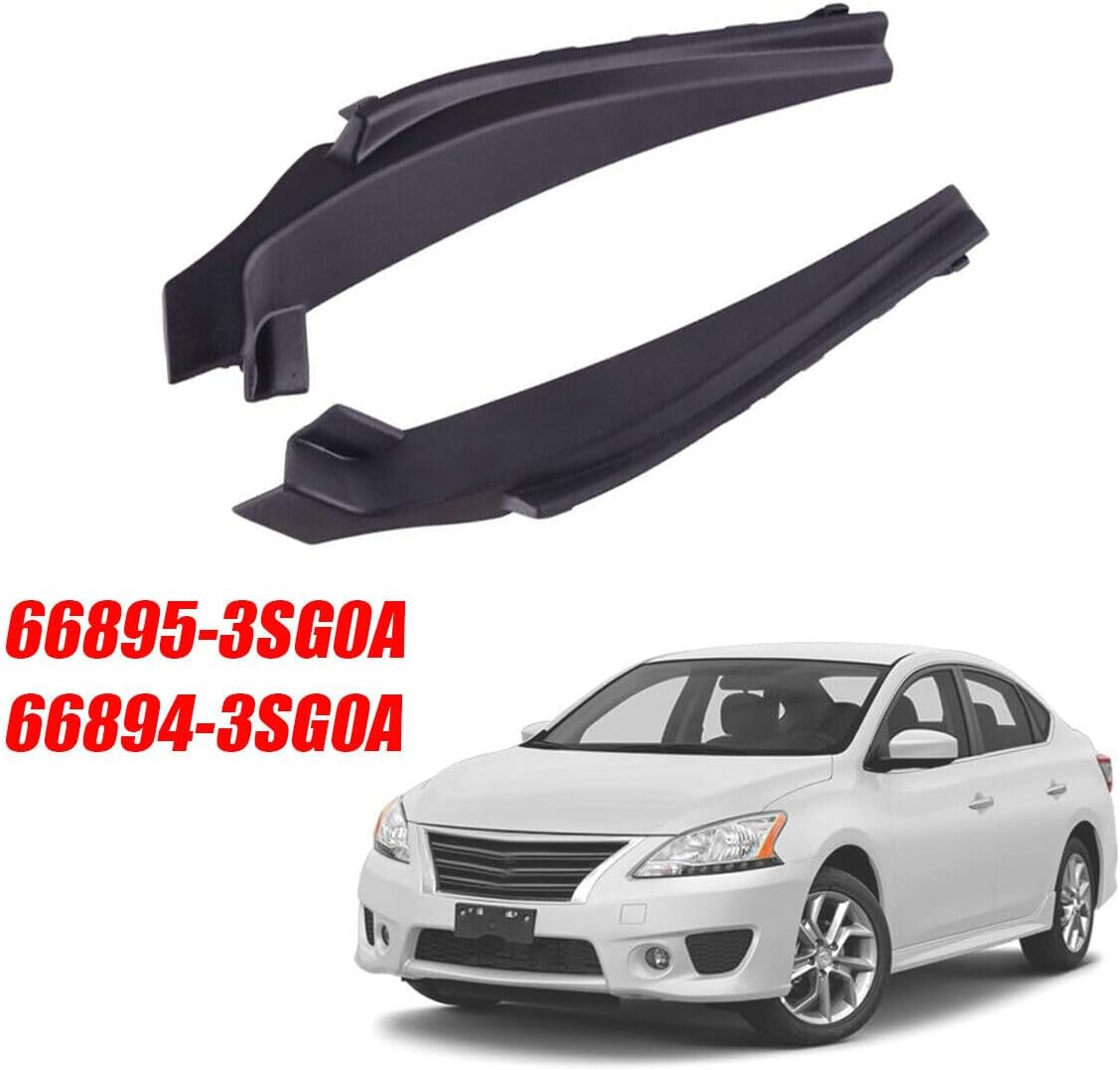 1 par de cubierta de extensión del limpiaparabrisas delantero del coche para Nissan Sentra 2013 2014 2015 2016 2017 2018 2019 negro