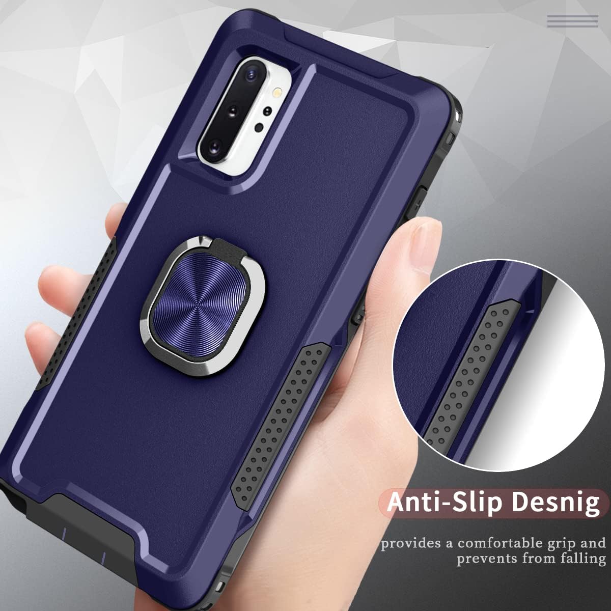 Asuwish Funda para Samsung Galaxy Note 10 Plus Note10+ 5G con soporte de anillo magnético, resistente de cuerpo completo, de silicona, híbrida, a