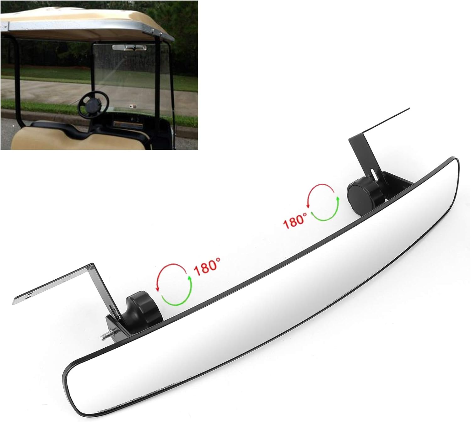 Espejo retrovisor, gran angular de 180 grados, vista panorámica del coche, espejo retrovisor central convexo, apto para E Z GoClub Car, carretilla