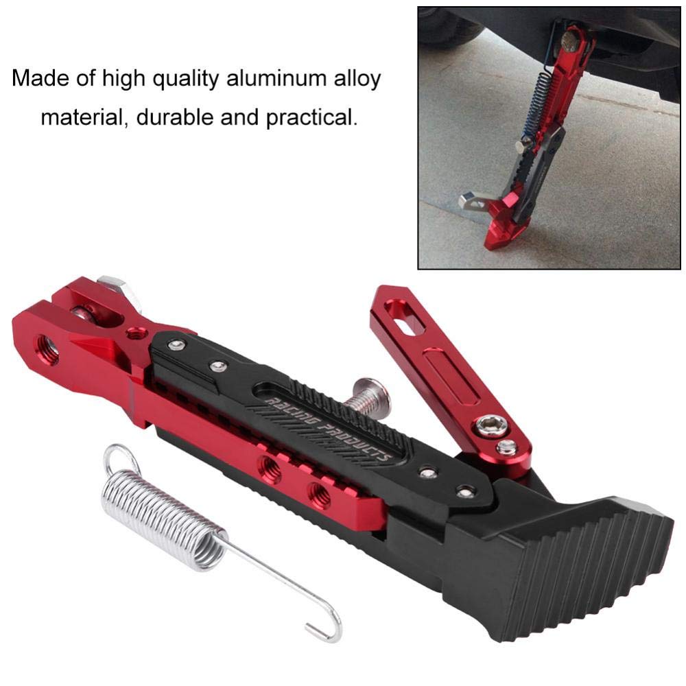 KIMISS Soporte lateral ajustable universal de aleación de aluminio para YAMAHA NMAX 155 2015-2016 N-MAX 125 (rojo y negro)