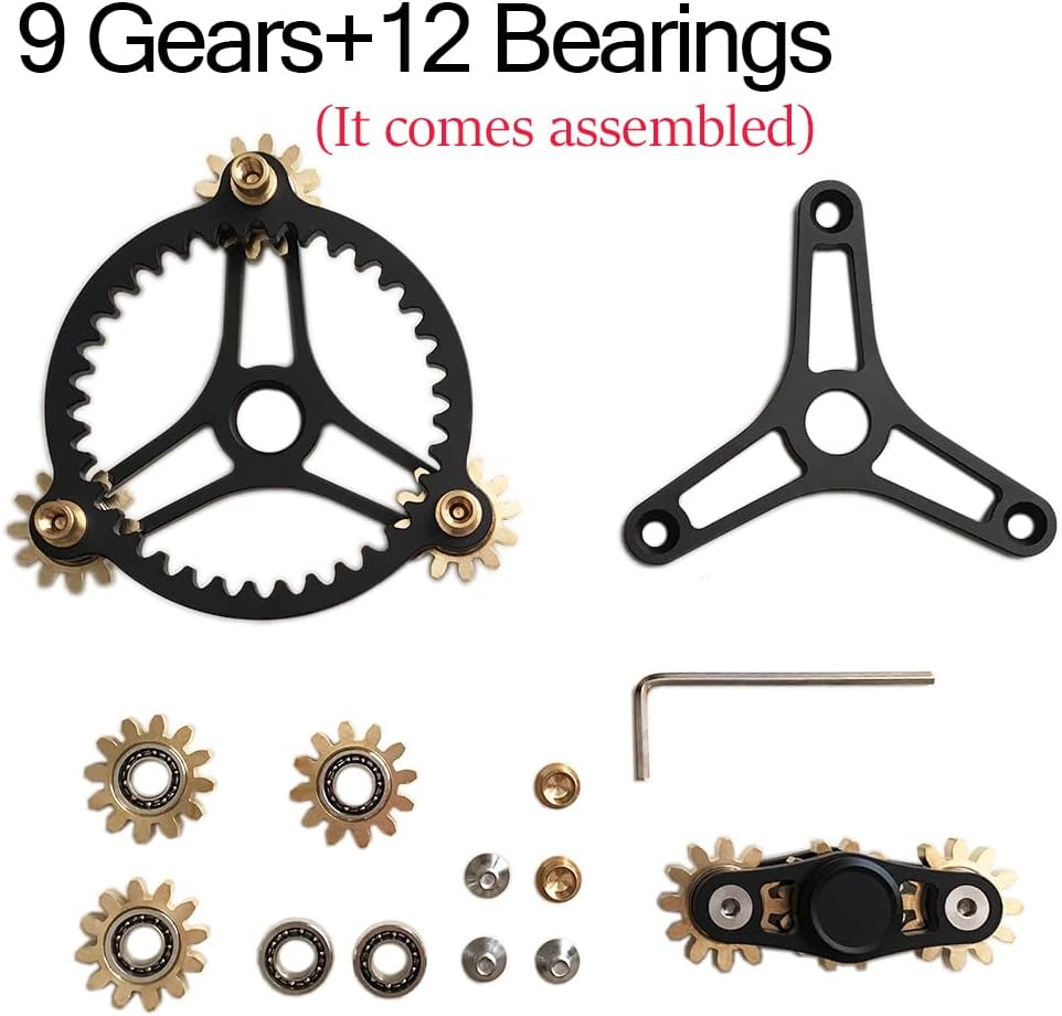 Fidget Spinner de latón puro, engranajes, giroscopio, juguete de metal para bricolaje de mano, giros de mucho tiempo, meditación EDC, enfoque,