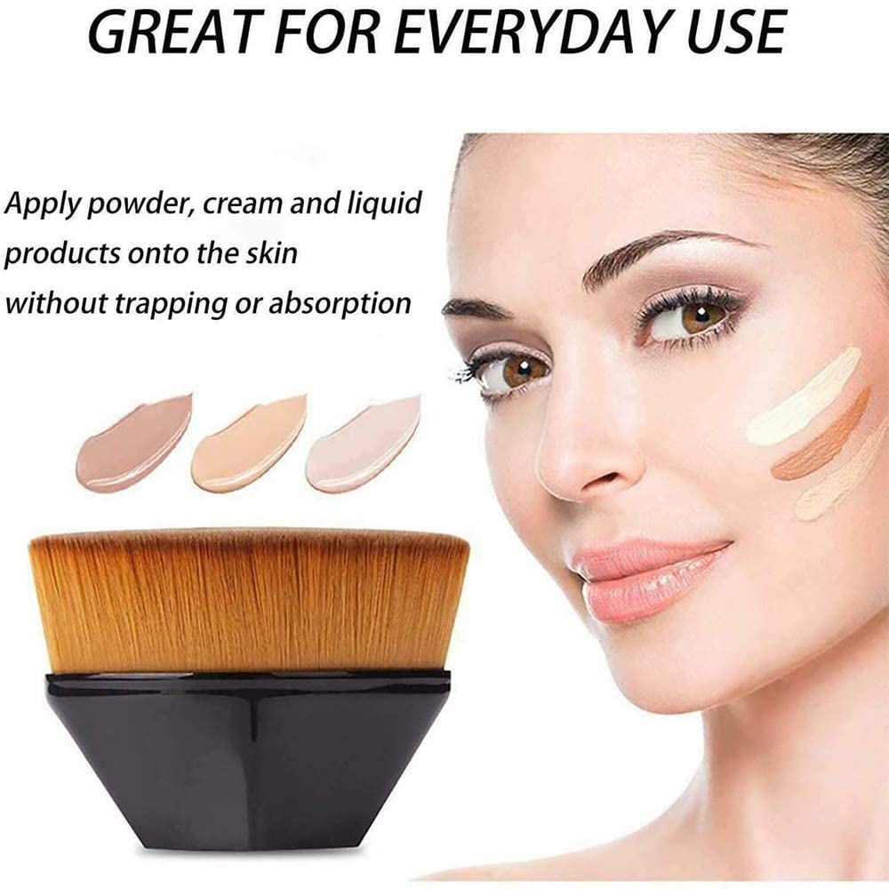 Brochas para base de maquillaje, brocha para base de maquillaje Kabuki, brocha para base de maquillaje con estuche de almacenamiento (2 unidades,