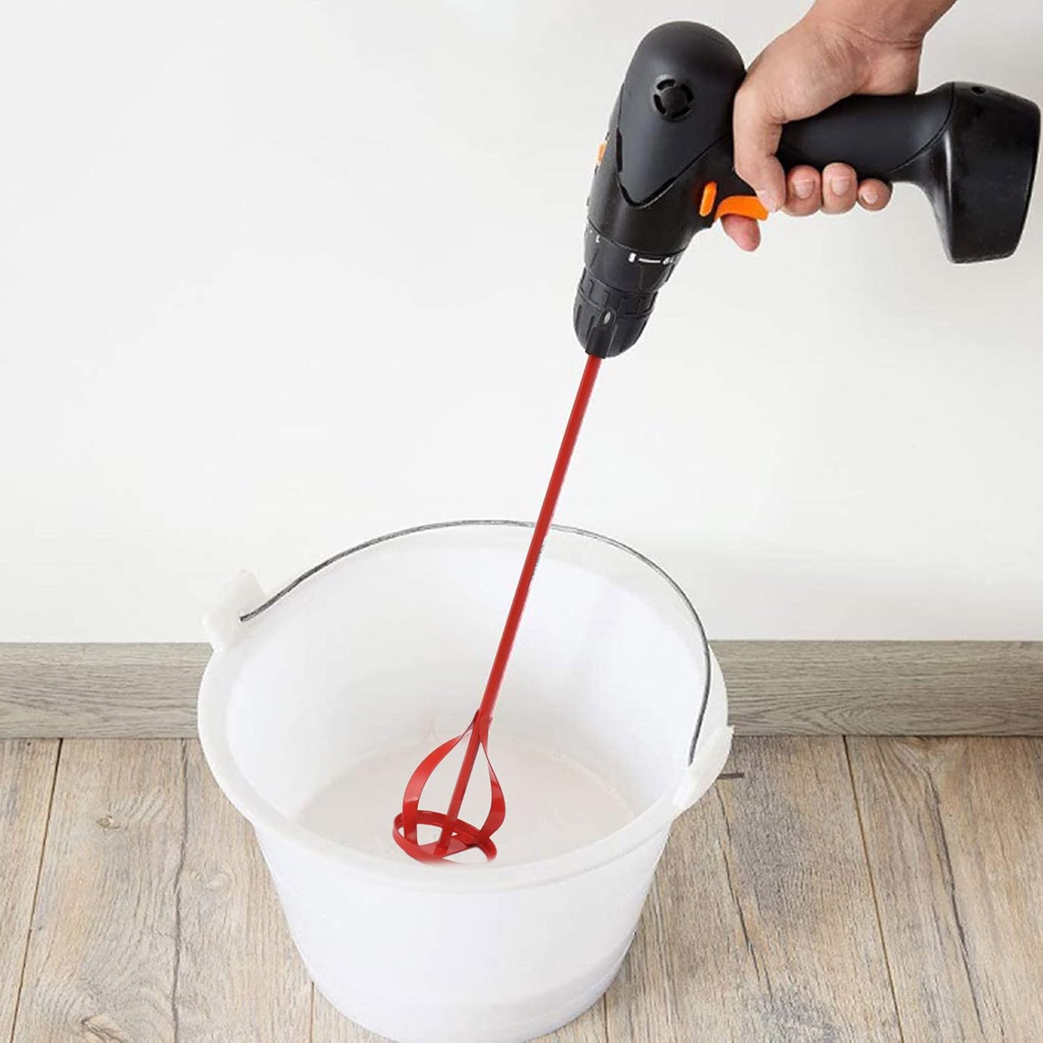 Accesorio de taladro de mezclador de pintura de material de acero, mezclador de lechada Taladro Mezclador de cemento Consistente Paleta agitadora