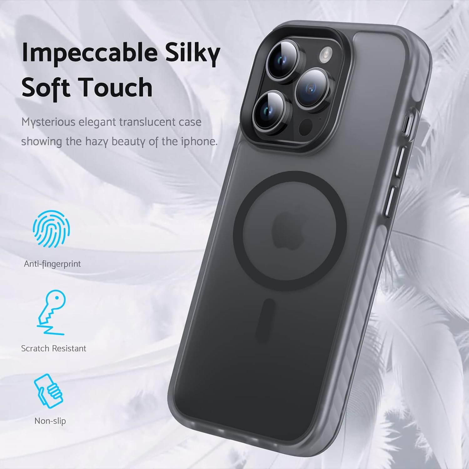 DASFOND Funda magnética diseñada para iPhone 14 Pro Max, compatible con Magsafe, protección de grado militar con tira a prueba de golpes, funda