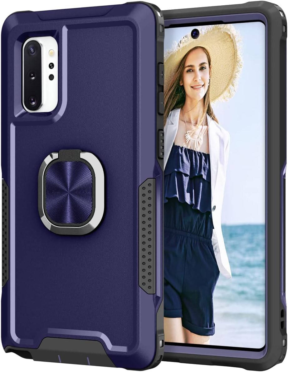 Asuwish Funda para Samsung Galaxy Note 10 Plus Note10+ 5G con soporte de anillo magnético, resistente de cuerpo completo, de silicona, híbrida, a