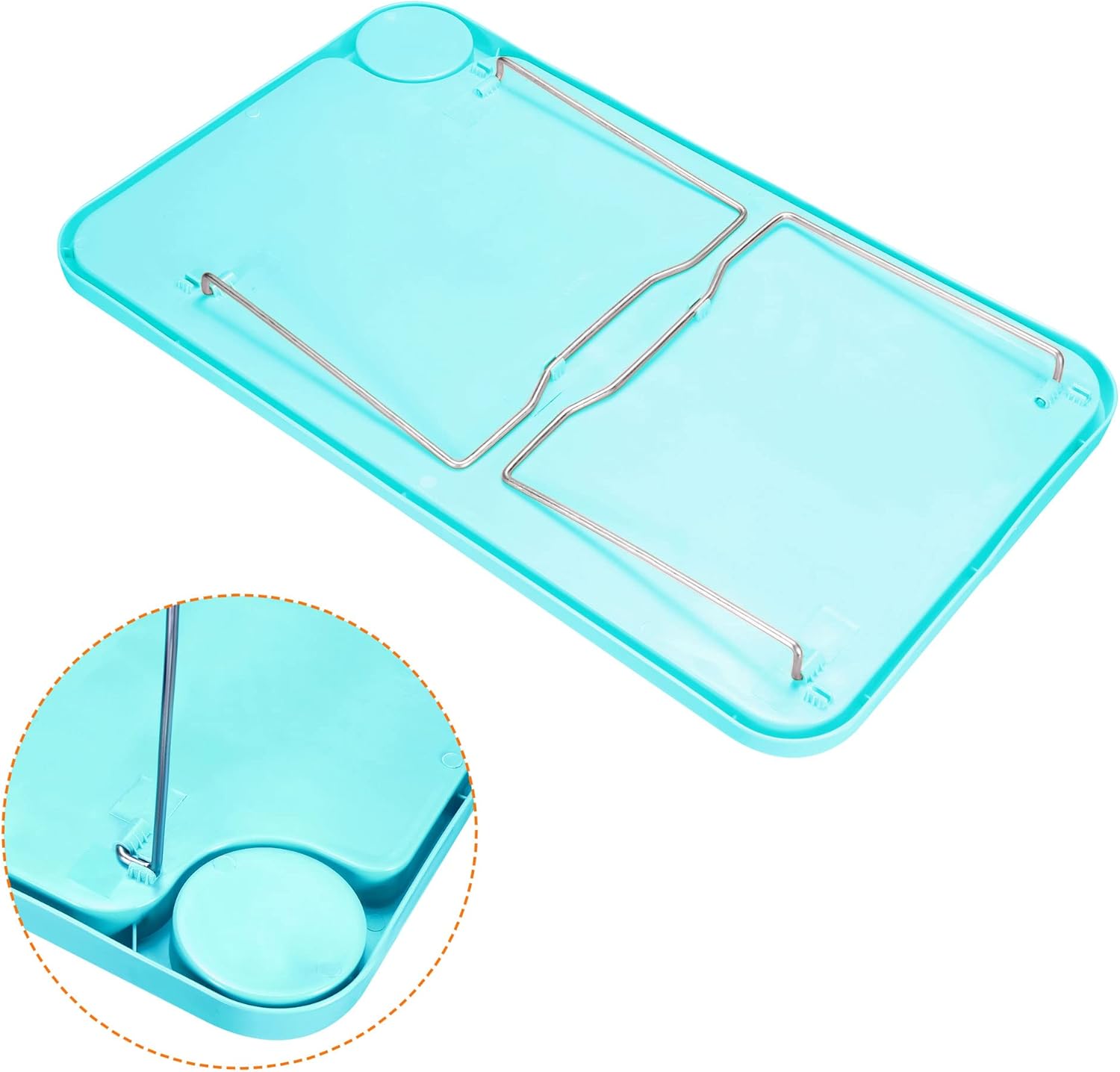 PATIKIL Bandeja de desayuno, bandejas de cama con patas plegables, plato reutilizable para servir portátil, escritorio para comer, azul