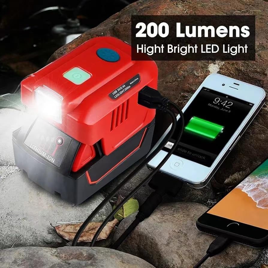 Inversor de fuente de alimentación de 150 W para batería de litio Milwaukee M18 de 18 V, TEPULAS DC 18 V a CA 110-120 V Modifined Sinusoidal