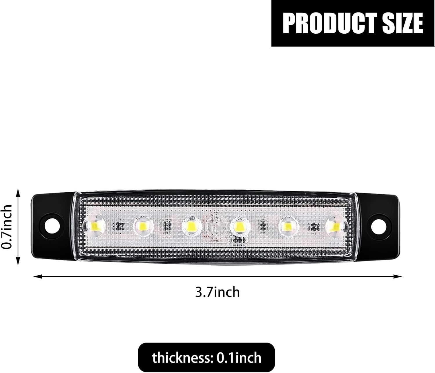 Pack-10 – Luz indicadora LED para automóvil, 6 luces LED de 3.9 pulgadas, luz indicadora de señal delantera y trasera, para remolque, camión,