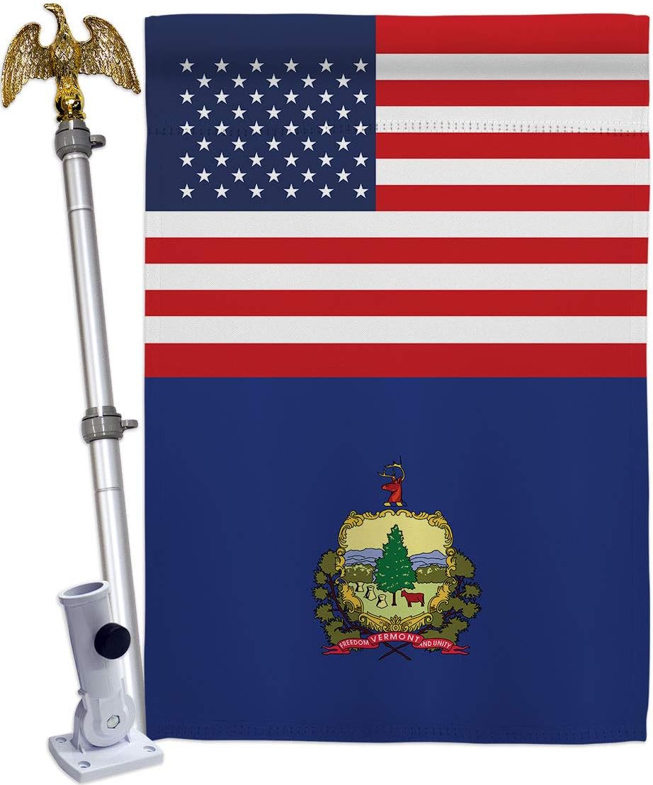 US Vermont House Flag Eagle Set Americana States USA American Territories Republic Country Particular Area Small Decorative Gift Yard Banner Made In