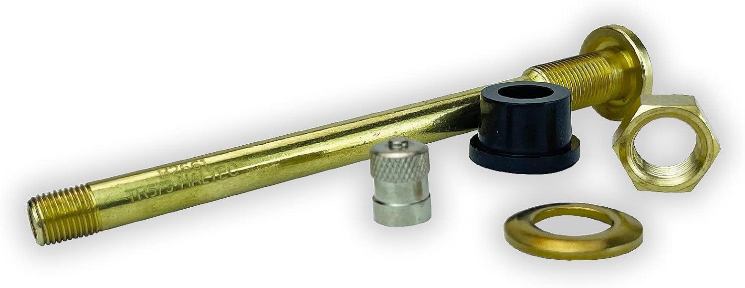 Haltec Twenty Five TR573A – Vástagos rectos de válvula de latón para camiones y autobuses de 4 38 pulgadas para ruedas de 22.5 y 24.5 con orificios