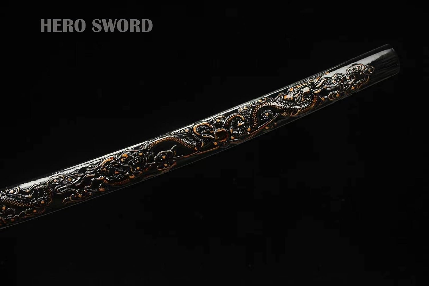 HERO SWORD Katana del Rey Dragón de acero de Damasco forjado a mano, espiga completa, espada samurái real afilada, auténtica arma japonesa,