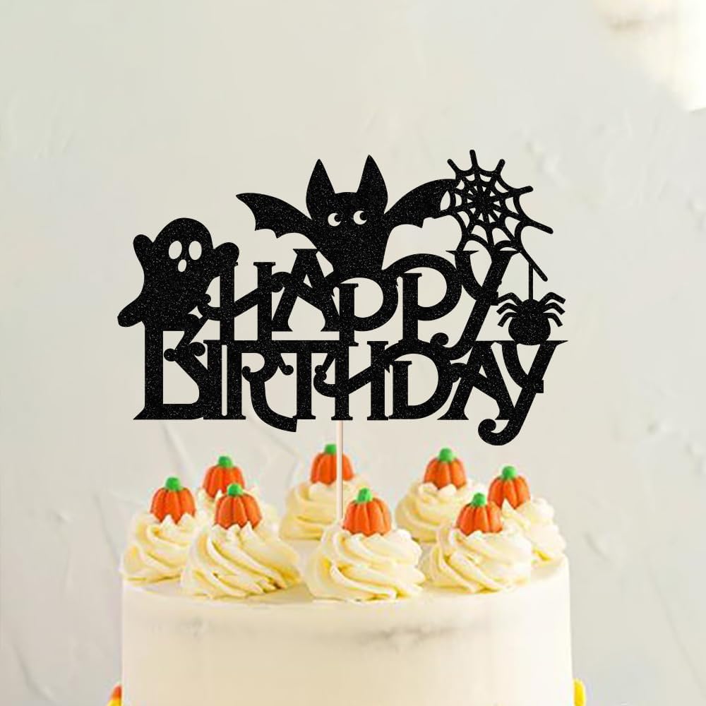Decoración de pastel de Halloween, decoración de pastel con temática de murciélago, decoración de pastel de Halloween, decoración de pastel de feliz