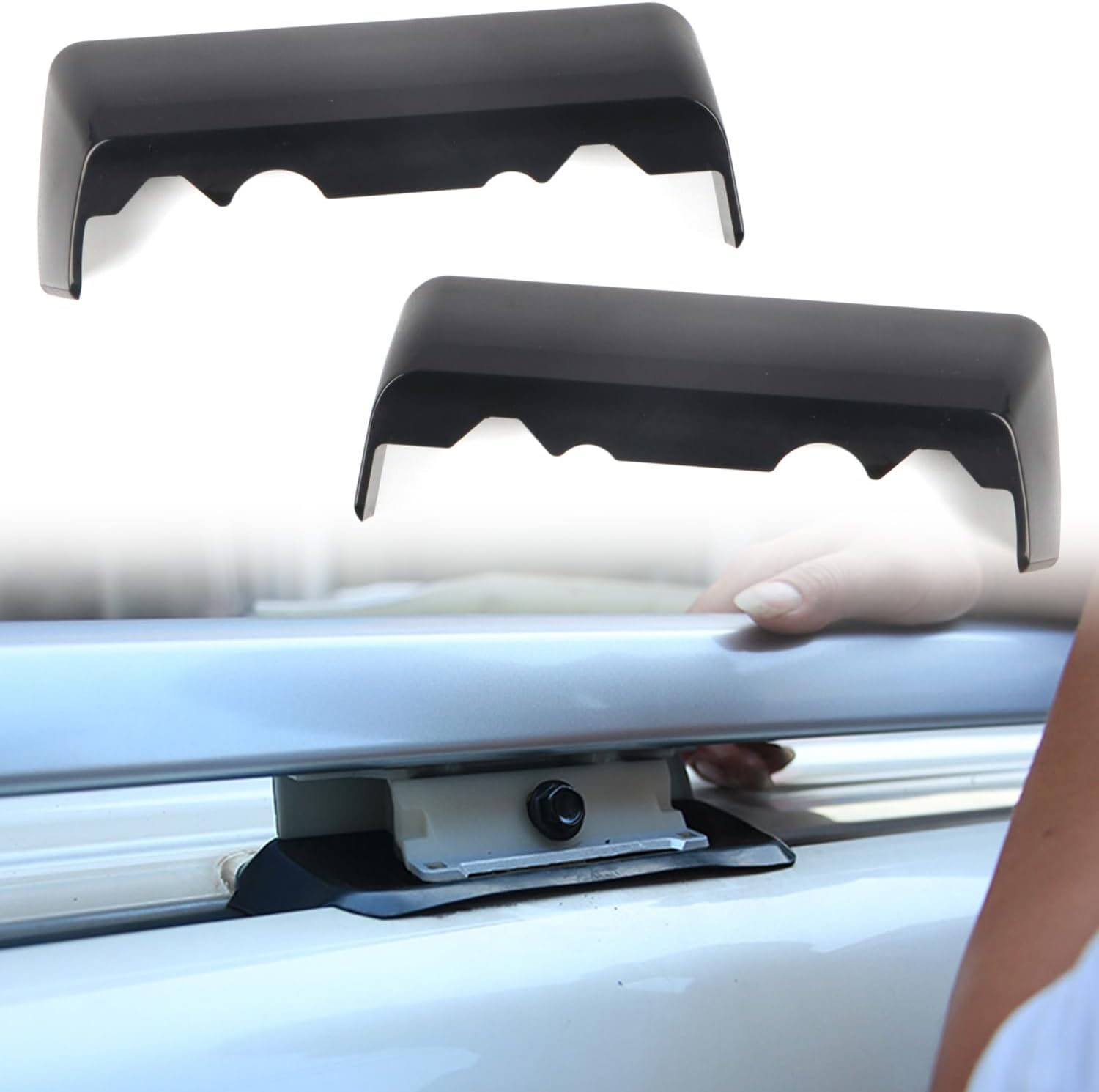 HIGH FLYING Para Toyota Prado FJ150 2010-2022 Accesorios de coche Rieles de portaequipajes Cubiertas medias ABS Negro 2 unids