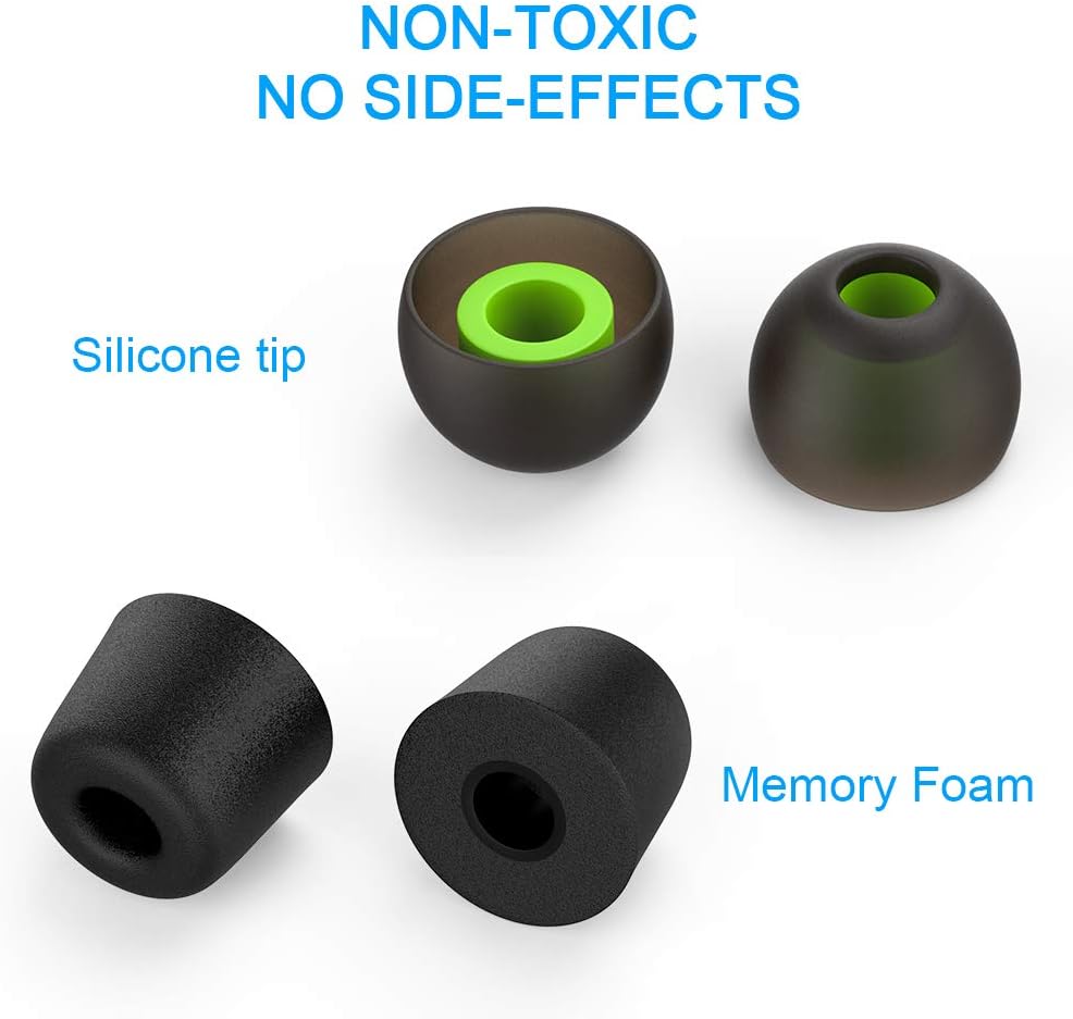 6 pares Puntas de auriculares S M L para auriculares intraurales, 12 piezas de silicona antideslizante y puntas de espuma viscoelástica para los