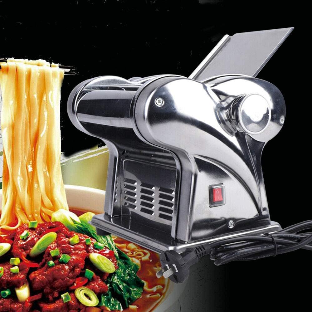Máquina eléctrica de pasta con 2 cuchillas, grosor ajustable, 6 velocidades, masa de masa, fideos, máquina para hacer pasta para cocina del hogar,