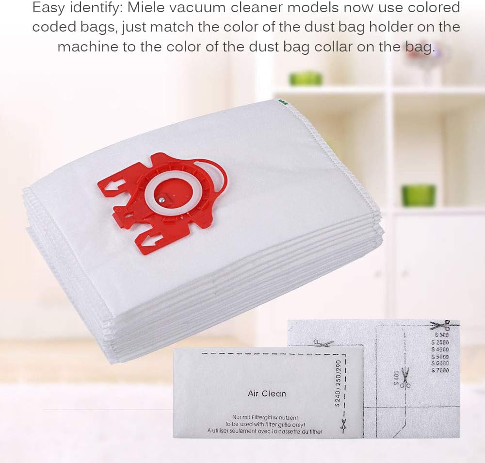 KEEPOW Bolsa de polvo compatible con AirClean 3D Efficiency compatible con Miele FJM, Compact C1 C2, reemplaza la pieza # 10123220 (10 bolsas + 5