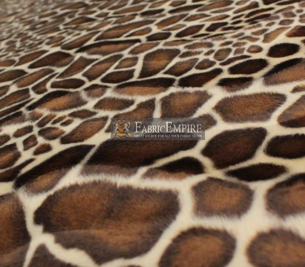 Velboa – Tela de piel sintética, jirafa, color marrón, 60 pulgadas de ancho, vendido por The Yard