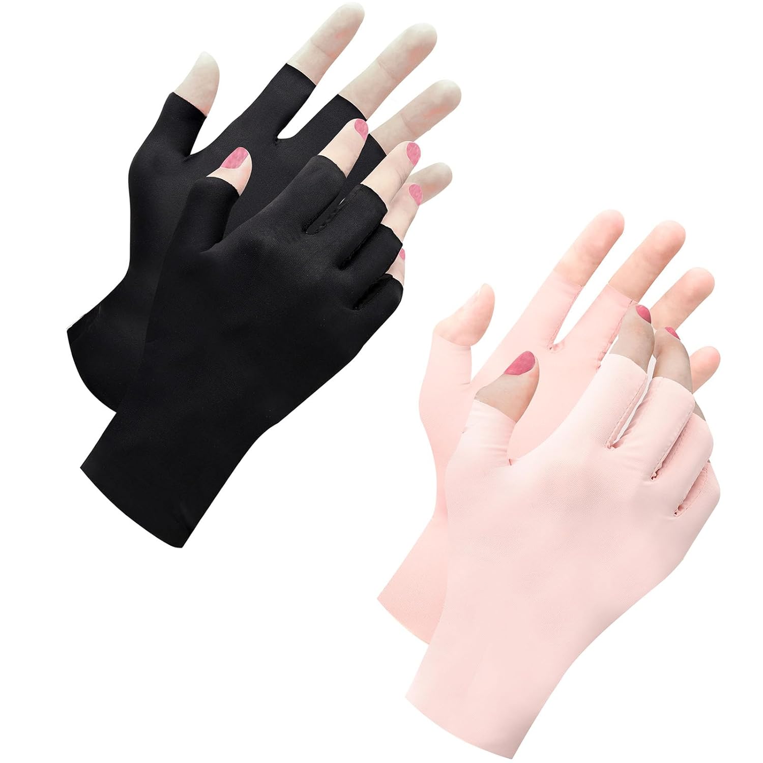 4 unidades (2 pares) de guantes UV para uñas guantes anti UV UPF 50+ para lámpara de uñas de gel, guantes de protección para manicuras y cuidado de