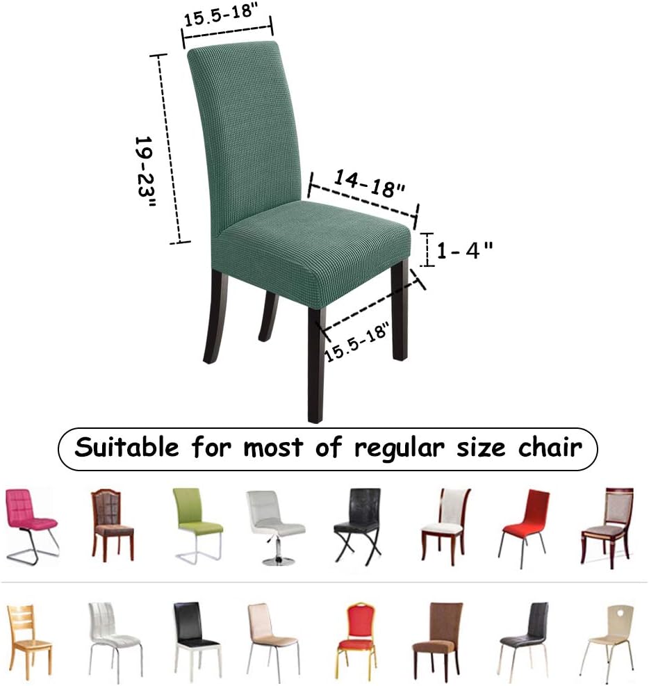 Juego de 6 fundas para sillas de comedor, cocina, sillas Parsons, fundas lavables, protectores de asiento para hotel, banquete, ceremonia (cian