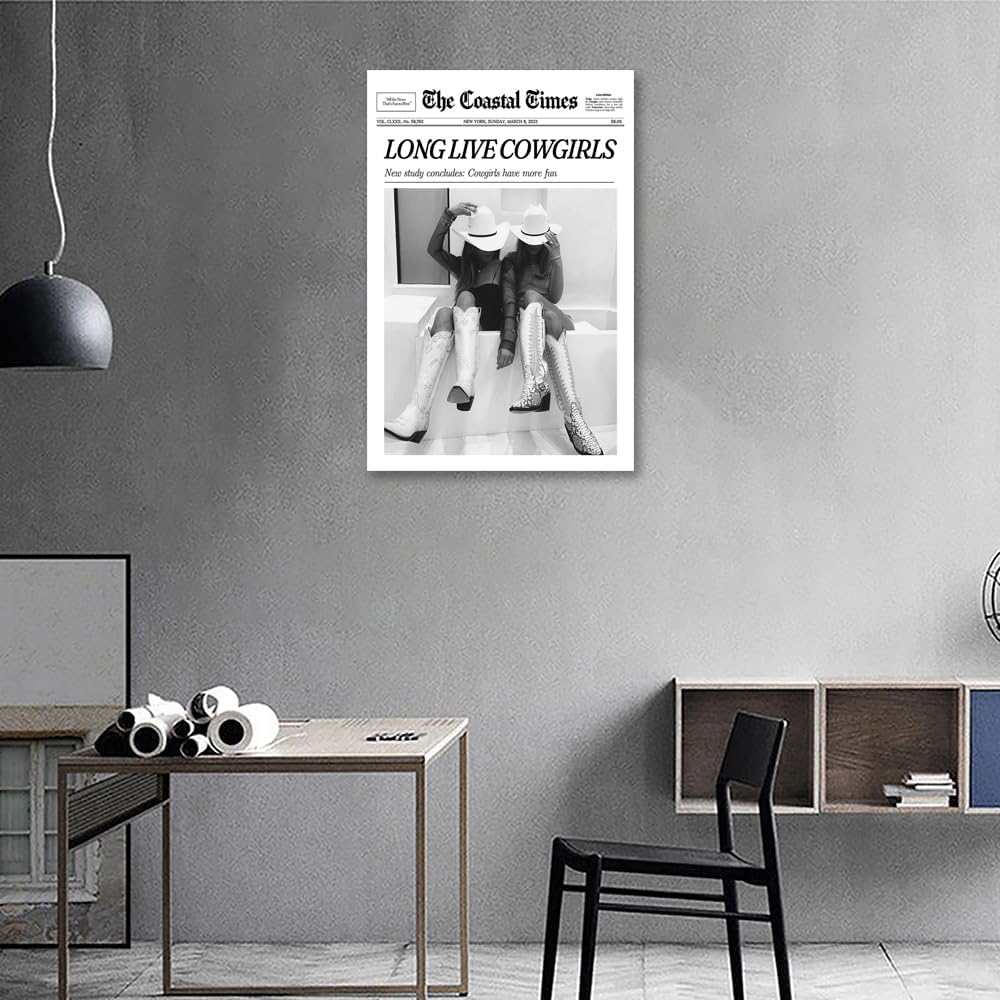 Póster vintage de moda para pared, diseño moderno de champán, The New York News, impresión en lienzo con citas humorísticas, carrito de bar, póster