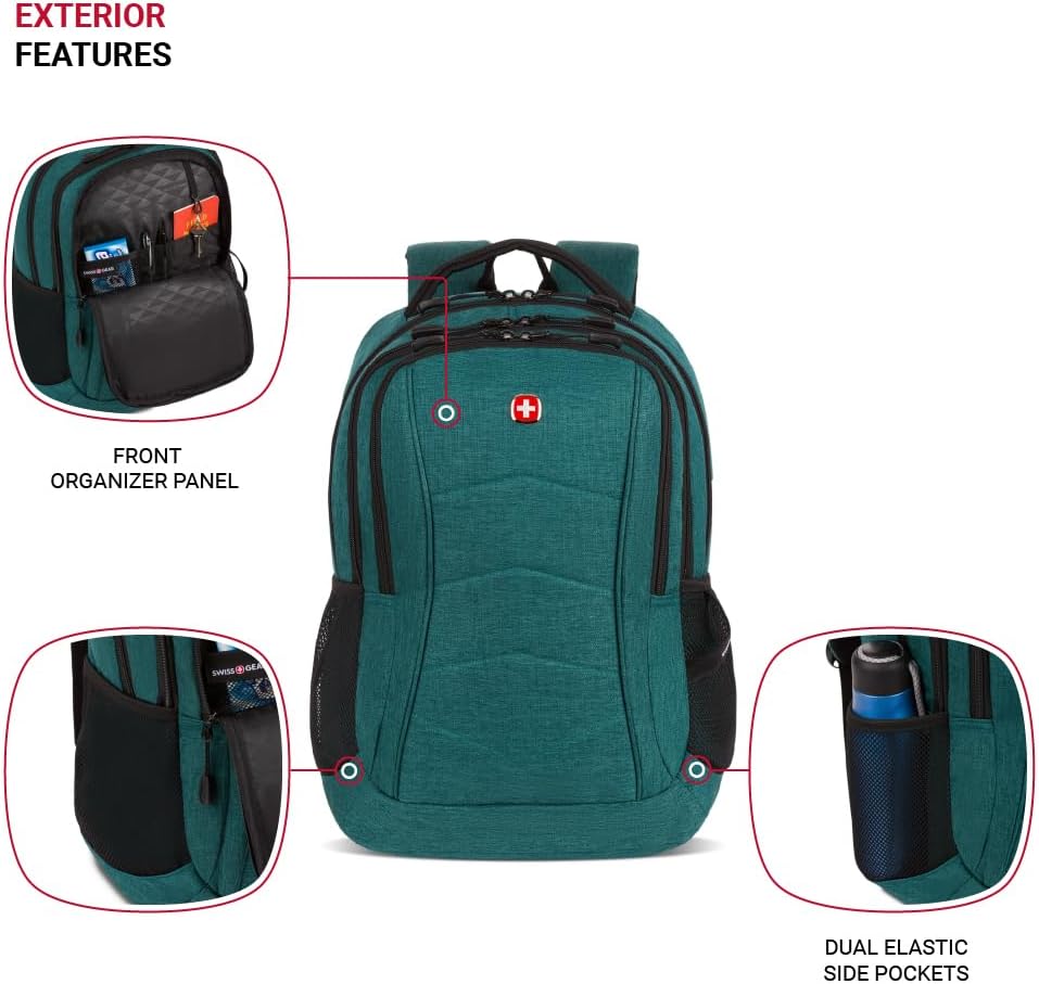 SwissGear Mochila para portátil 5668, jaspeado verde, Mochila para portátil 5668