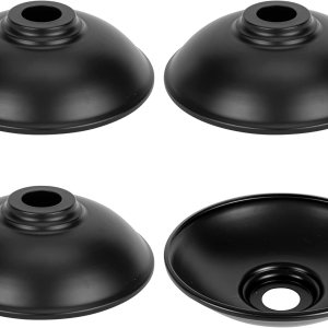 Kiven Paquete de 4 pantallas de metal, pantalla vintage para repuesto, arte minimalista, estilo industrial, lámpara colgante negra, acabado negro Kiven Paquete de 4 pantallas de metal, pantalla vintage para repuesto, arte minimalista, estilo industrial, lámpara colgante negra, acabado negro