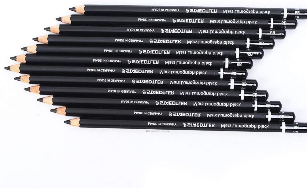 Lápiz de dibujo negro boceto 8B boceto carbón 12