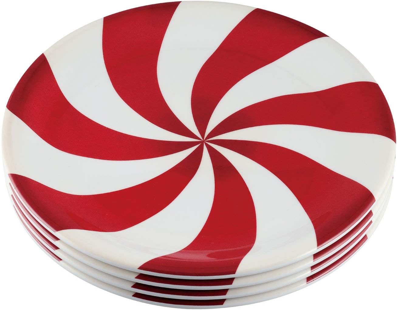 UP ware – 4 platos de melamina de 6 pulgadas para postre para aperitivos, platos pequeños para servir, platos de fiesta, platos redondos para