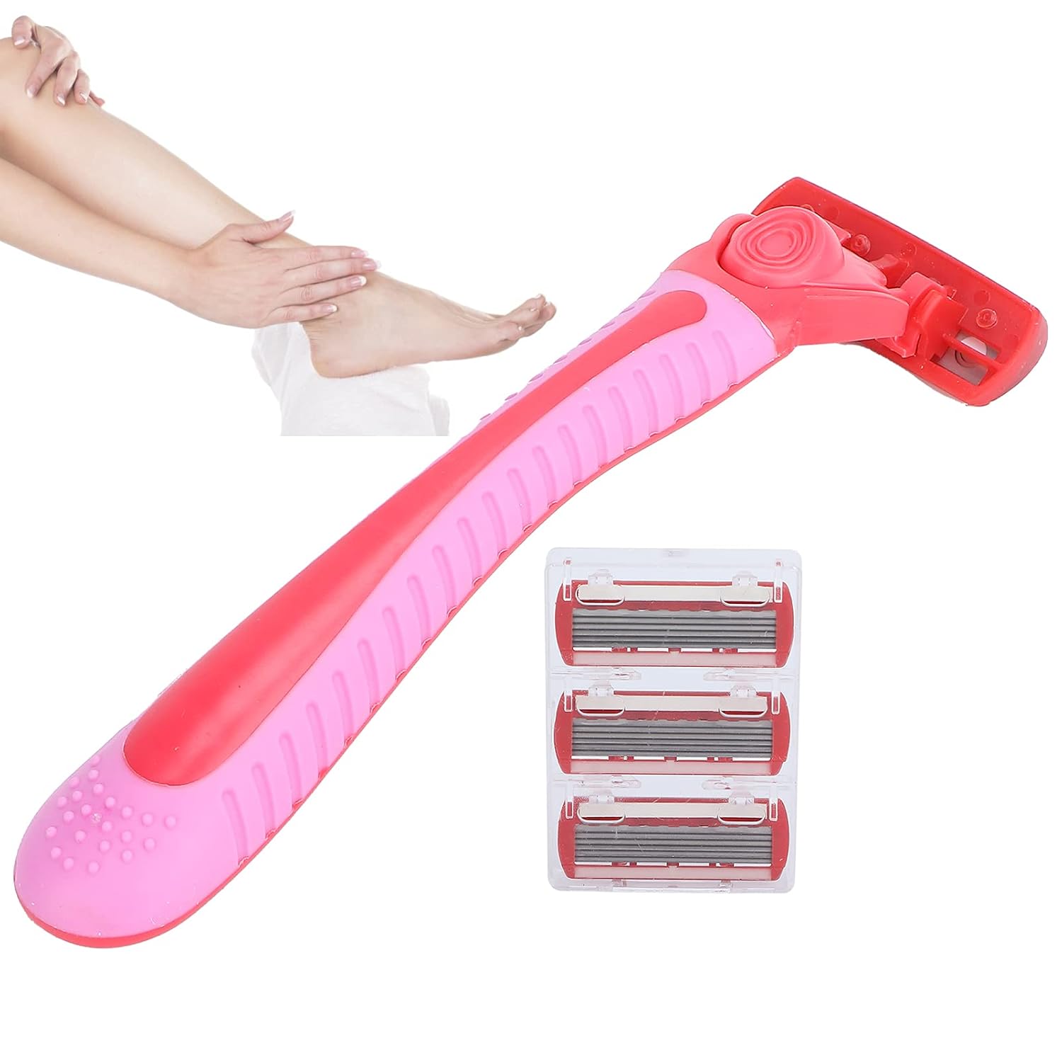 Maquinillas de afeitar para mujer, tira de lubricación, reutilizables, afeitadoras, hoja de detección elástica con 3 cuchillas para axila