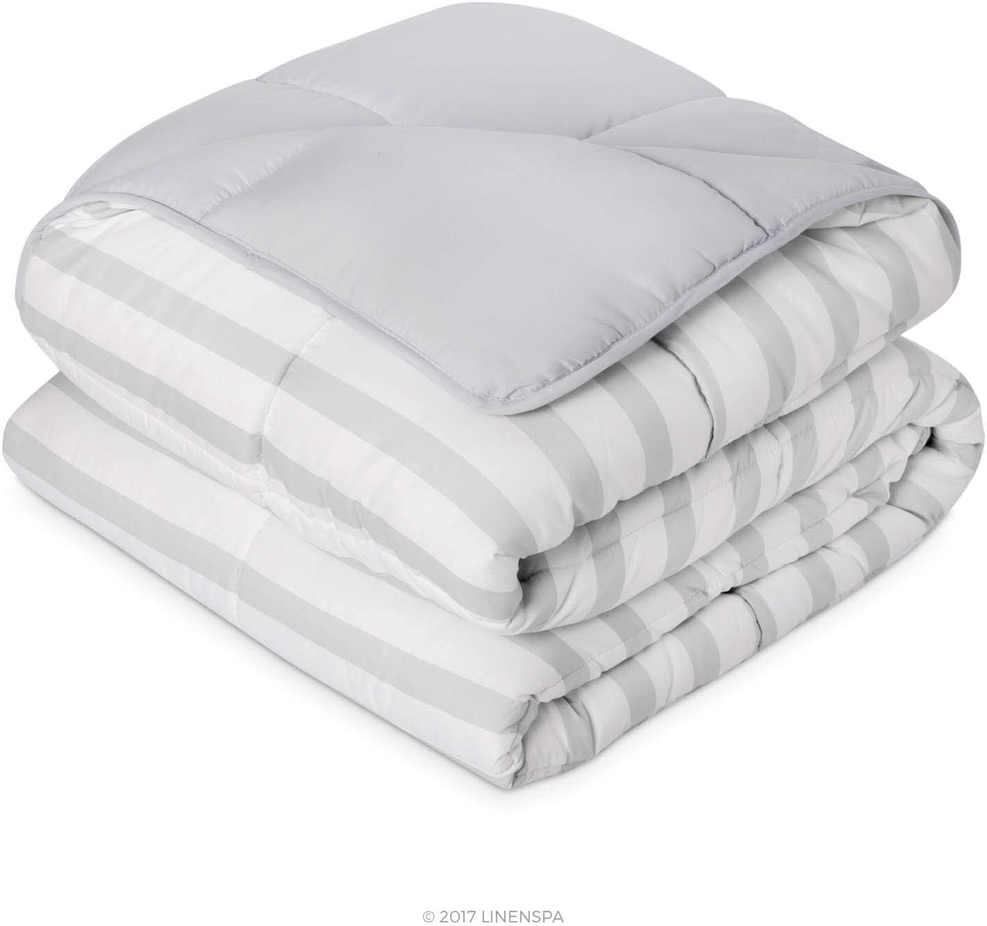 Linenspa – Edredón reversible con relleno alternativo y relleno de edredón, para todo el año, costuras de caja, para niños, adolescentes y adultos,