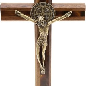 Intercession Crucifijo de pie de San Benito (oro antiguo) Intercession Crucifijo de pie de San Benito (oro antiguo)