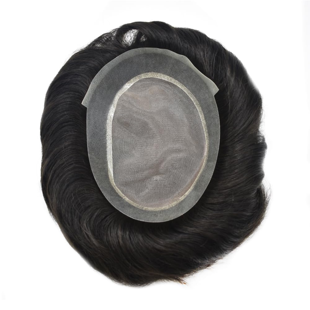 Pieza de cabello humano real para hombre, sistema de reemplazo de unidades de cabello para hombres, piezas de cabello duradero, tupé para hombres,