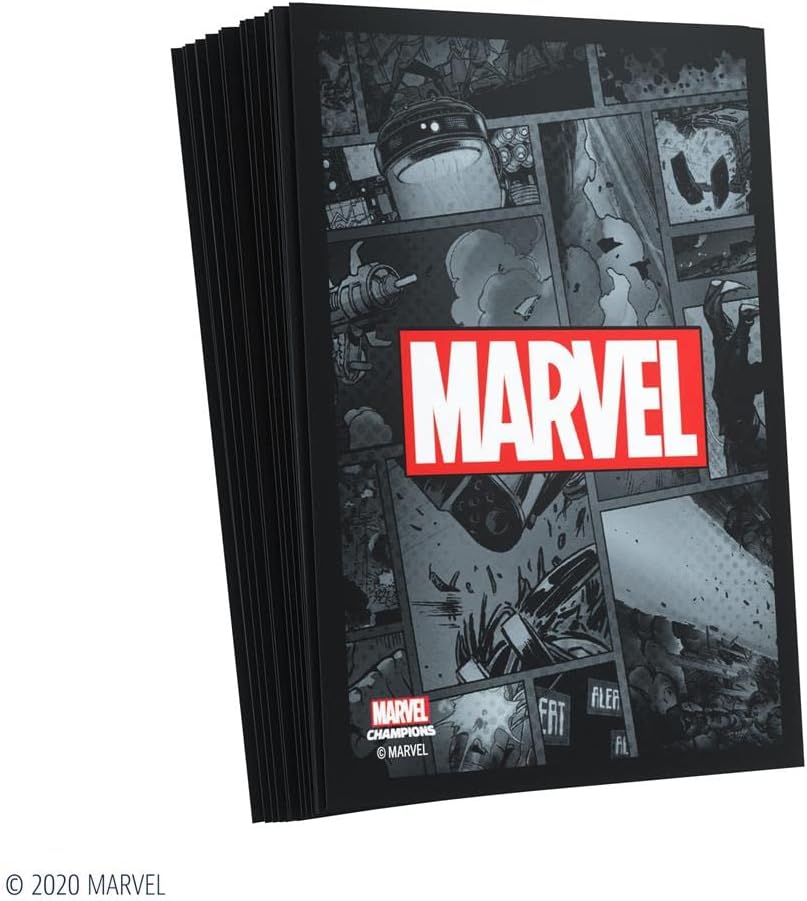 GameGenic Marvel Champions The Card Game – Fundas oficiales de Black Panther Art  Paquete de 50 fundas artísticas y 1 funda transparente  Soporte