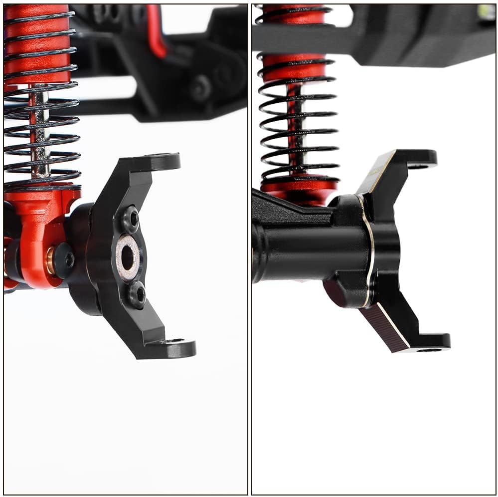 Bloques de ruedas de latón C-Hubs eje delantero para 118 RC Crawler TRX4M piezas de actualización contrapeso (negro, paquete de 2)