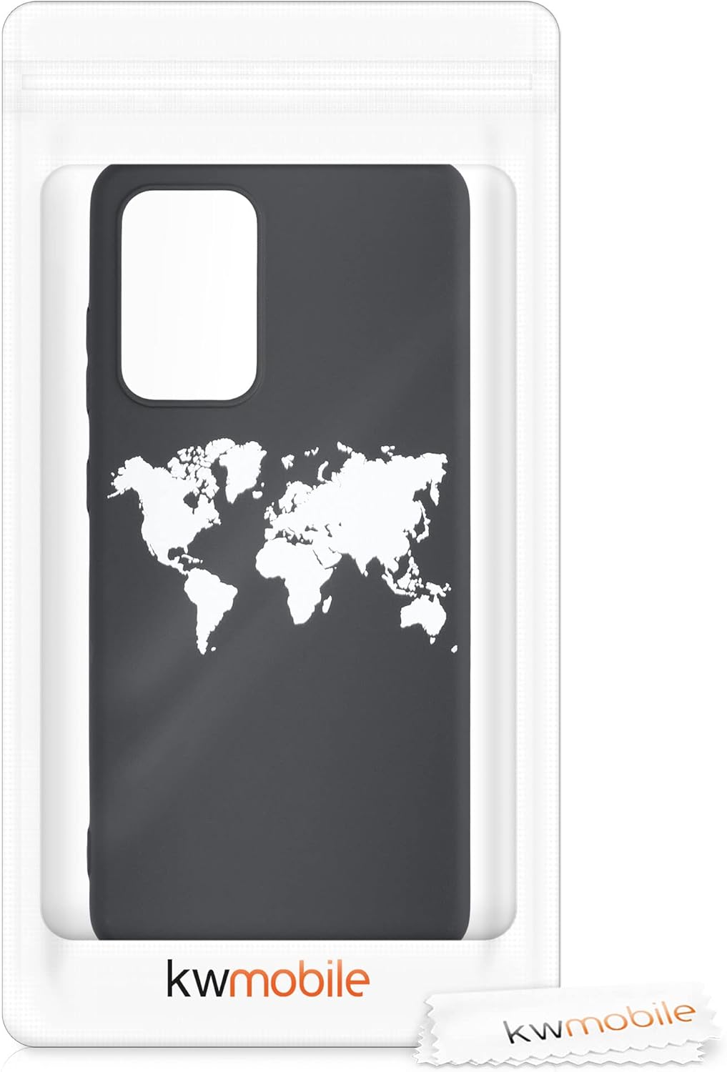 kwmobile Funda de silicona TPU compatible con Samsung Galaxy A52  A52 5G  A52s 5G – Funda suave – contorno de viaje blanconegro