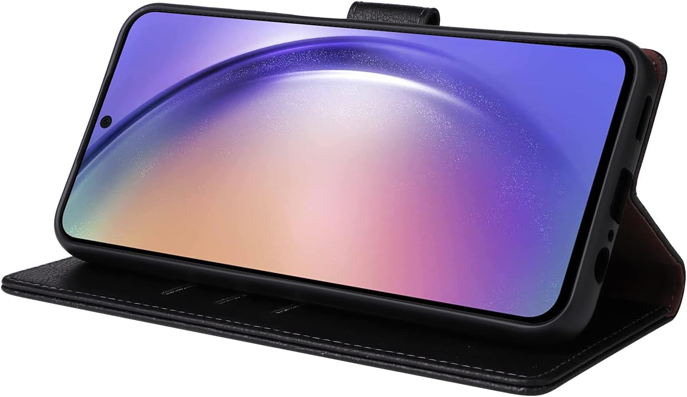 LBYZCASE Funda tipo cartera para Galaxy A54 5G con tarjetero de bloqueo RFID, cartera de cuero con función atril, magnética, a prueba de golpes,