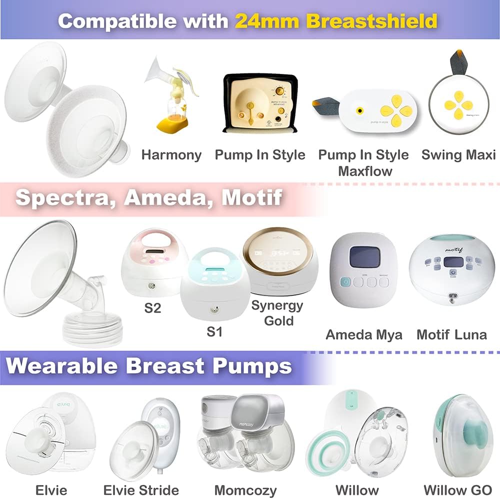 Nenesupply 2 generación de 0.669 in 6 piezas de insertos de brida compatibles con brida de 0.945 in de Elvie OG Elvie Stride Spectra Momcozy Willow