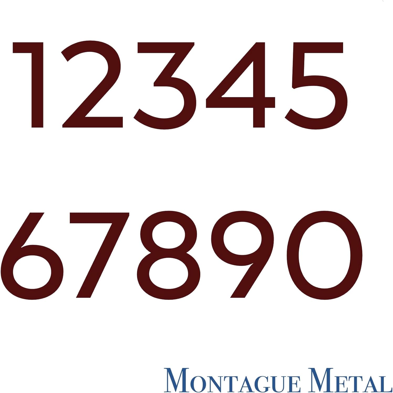 Montague Metal Products, MHN-08-F-RB1-4, Números de casa de dirección flotantes modernos de aluminio cepillado sólido, 8 pulgadas, bronce romano con
