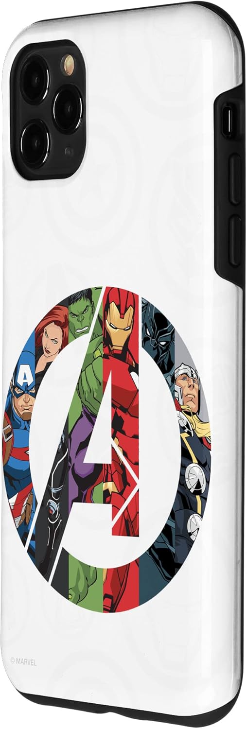 Carcasa para iPhone 11 Pro Max de los Vengadores de Marvel con logotipo de Super Heroes