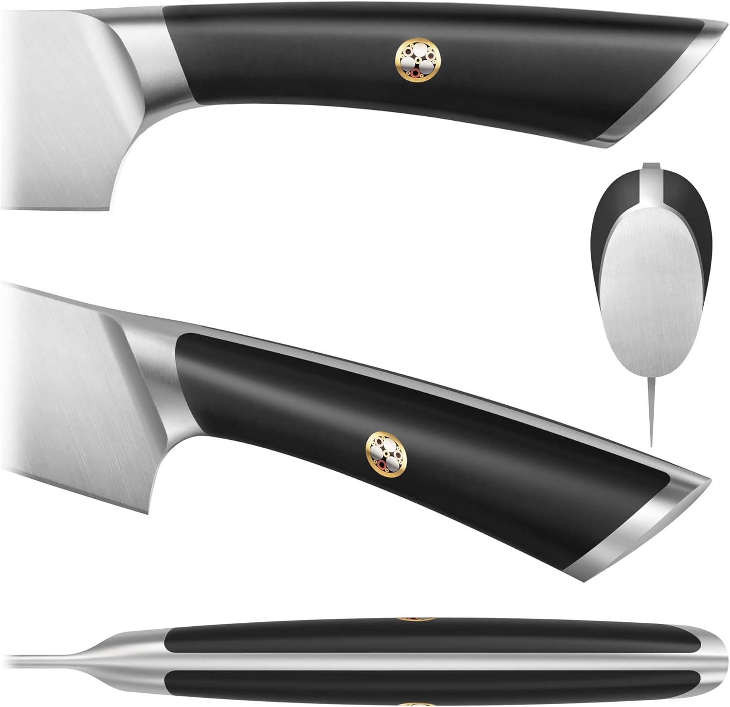 Cangshan Cuchillos de chef forjados de acero alemán serie ELBERT (negro, 8 pulgadas)