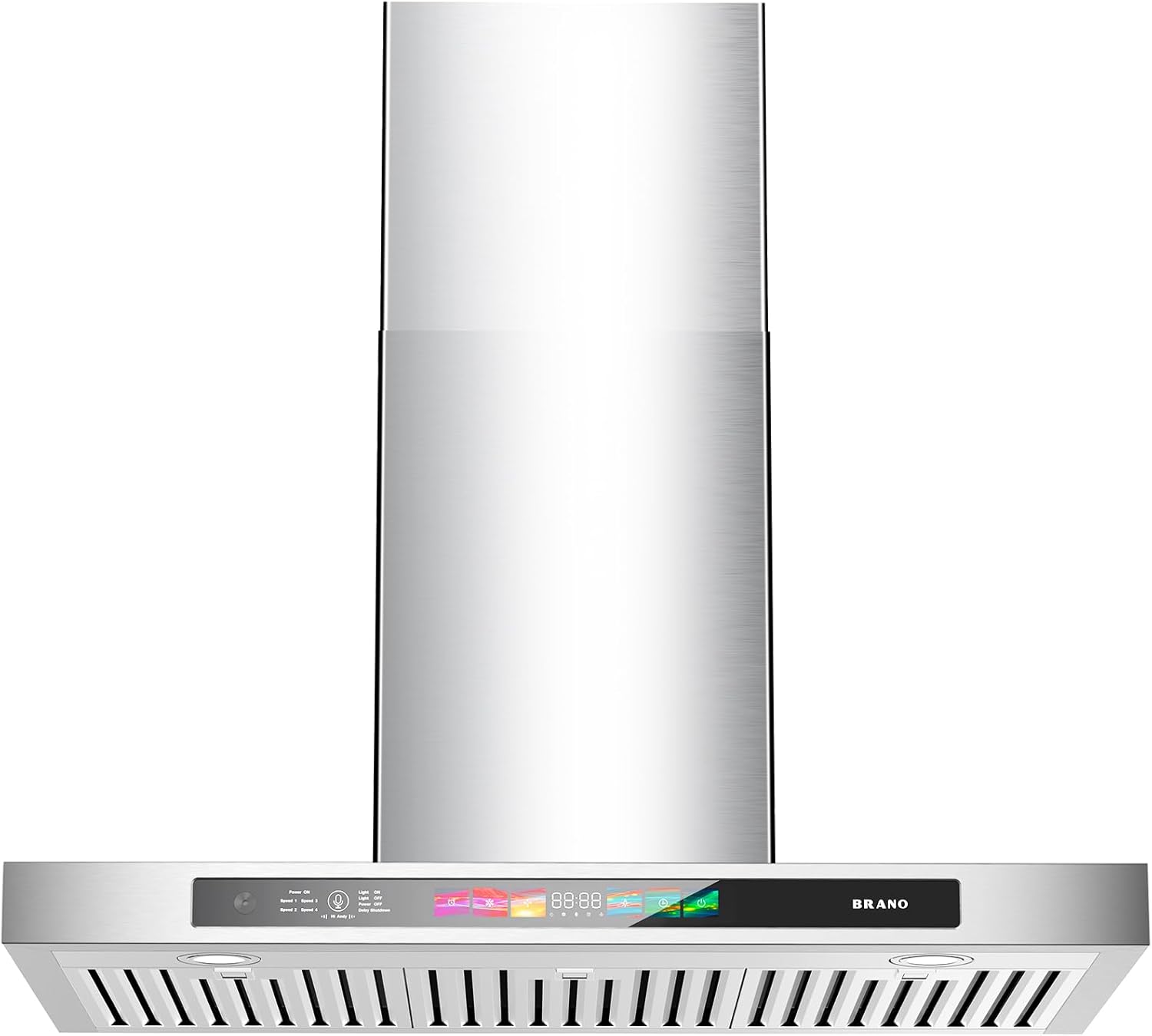 BRANO Campana extractora de montaje en pared de 36 pulgadas con control de vozgestostáctil, ventilación de campana de cocina de 900 CFM con